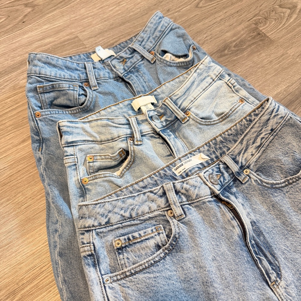 3 Bundle Stylish Light Blue Denim Jeans